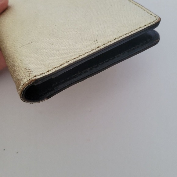 Kate Spade Clutch Wallet Gold Champaign Metalic Saffiano Logo Large Bifold Fair - Picture 10 of 12